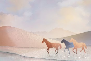 Watercolor horse, nature background, beach | Free Photo Illustration - rawpixel
