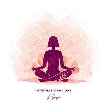 Watercolor illustration of international day of yoga Free Vector