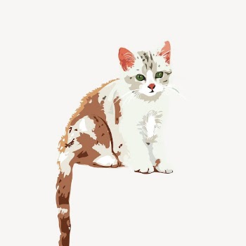 Watercolor kitten sticker, animal illustration | Free Vector - rawpixel
