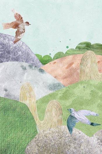 Watercolor landscape background, nature, birds | Free Photo Illustration - rawpixel
