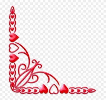 Watercolor Love Corners Valentine Clipart Corner Png - Valentine Corner Borders Png