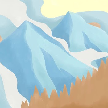Watercolor mountain instagram post winter | Free Vector - rawpixel