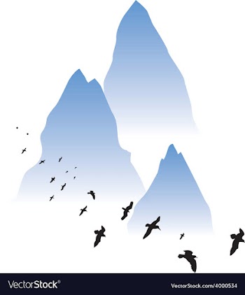 Watercolor mountain vector image