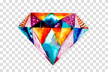 WaterColor, multicolored diamond transparent background PNG clipart