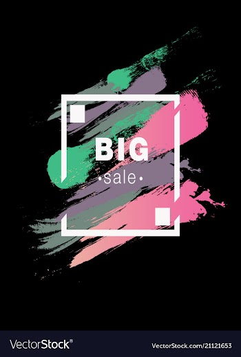 Watercolor painted design headline sale banner vector image