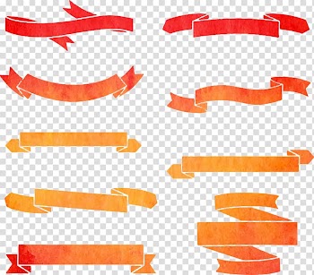 Watercolor painting, 9 Drawing ribbon design material transparent background PNG clipart