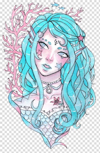 Watercolor painting A Mermaid Drawing Art, painting transparent background PNG clipart