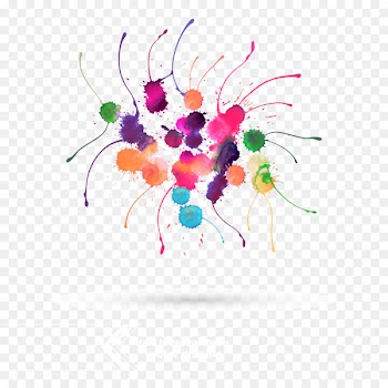 Watercolor painting Abstract art Drawing - Floating lines and watercolor drops 