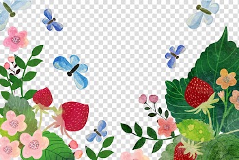 Watercolor painting Adobe Illustrator Splash, watercolor floral butterfly decorative pattern Strawberry transparent background PNG clipart