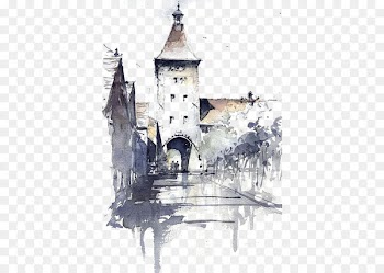 Watercolor painting Architecture Tony Belobrajdic Water Colours Sketch - Drawing City 