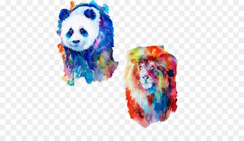 Watercolor painting Art Lion Illustration - Cats watercolor Avatar 