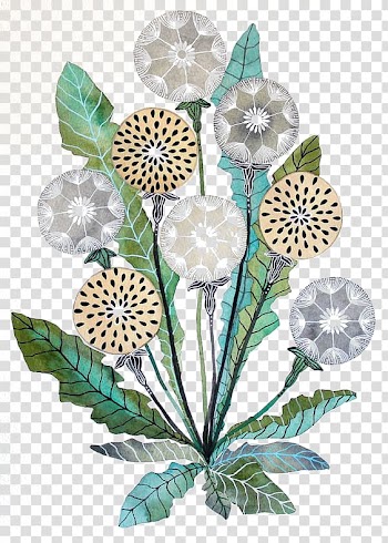 Watercolor painting Art Printmaking Paper, Dandelion transparent background PNG clipart