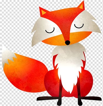Watercolor painting Autograph book Illustration, Hand painted white beard fox transparent background PNG clipart