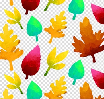 Watercolor painting Autumn, Autumn leaves transparent background PNG clipart