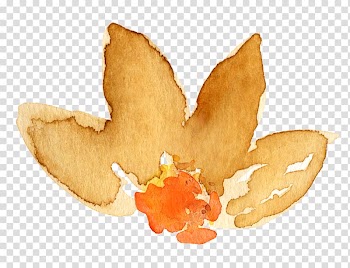 Watercolor painting Autumn , watercolor leaves transparent background PNG clipart