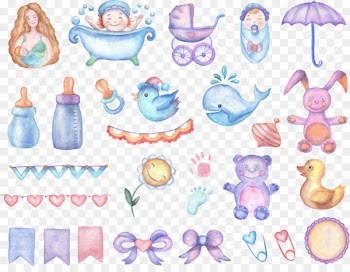 Watercolor painting Baby shower Drawing Infant - Baby cartoon watercolor painted element 
