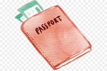 Watercolor painting Baggage Travel - Hand-painted pink passport 