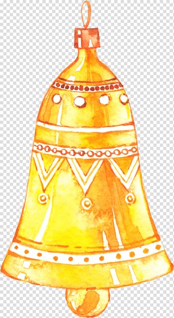 Watercolor painting Bell Wind chime, Watercolor yellow bell transparent background PNG clipart