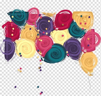 Watercolor painting Birthday, Color circle pattern transparent background PNG clipart