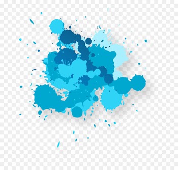 Watercolor painting Blue Interior Design Services Mood - Blue watercolor ink droplets 