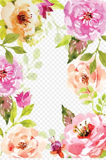 Watercolor painting Book Poster - Watercolor flowers border vector 