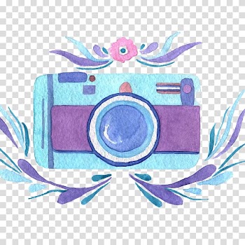 Watercolor painting Camera, Camera transparent background PNG clipart