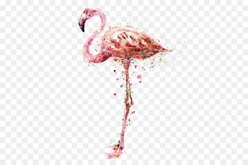 Watercolor painting Canvas Art - Watercolor flamingo 