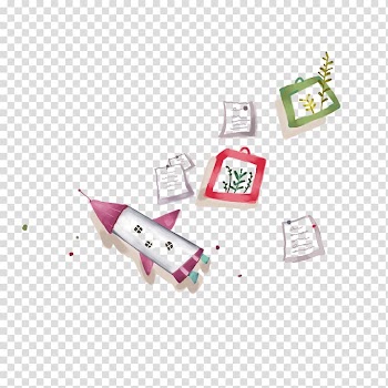 Watercolor painting Cartoon Illustration, Creative rocket transparent background PNG clipart