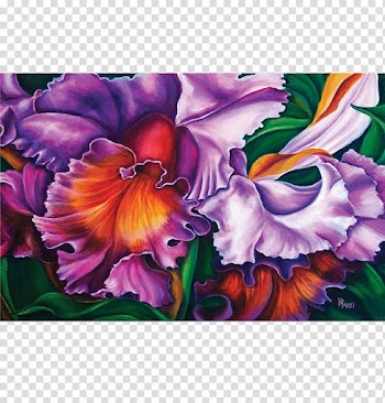 Watercolor painting Cattleya orchids, painting transparent background PNG clipart