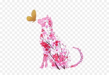 Watercolor painting Cherry blossom Drawing - white transparent 