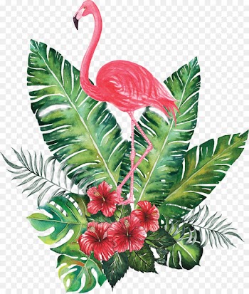 Watercolor painting Clip art - flamingos 