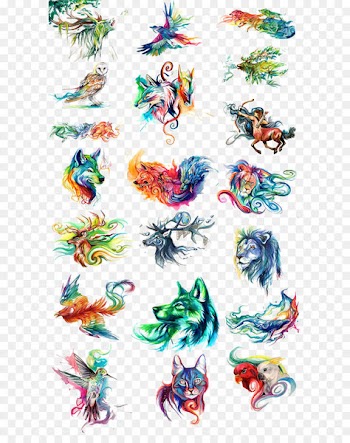 Watercolor painting Download - Watercolor painted animals 