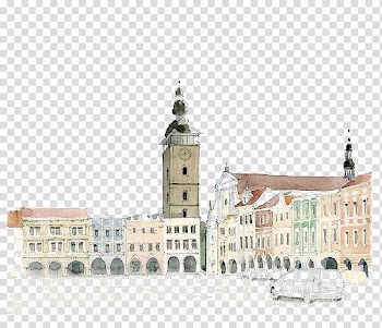 Watercolor painting Drawing Architecture, building transparent background PNG clipart