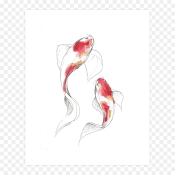 Watercolor painting Drawing Art Koi - painting 