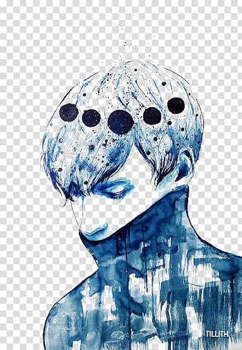 Watercolor painting Drawing Art Printmaking, Blue Boy transparent background PNG clipart