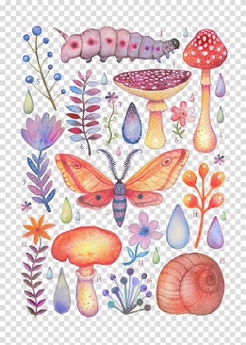 Watercolor painting Drawing Cartoon Illustration, Cartoon caterpillar leaves flowers transparent background PNG clipart