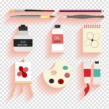 Watercolor painting Drawing, drawing tools material design transparent background PNG clipart