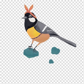 Watercolor painting Drawing Illustration, Bird wearing a bow transparent background PNG clipart