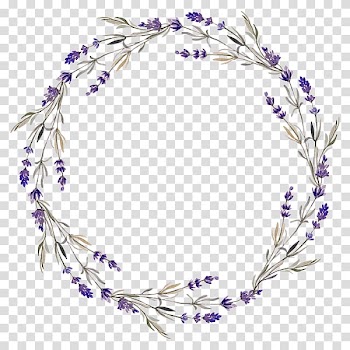 Watercolor painting Drawing Lavender Wreath, flower transparent background PNG clipart