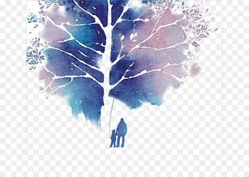 Watercolor painting Drawing Negative space - Watercolor tree 