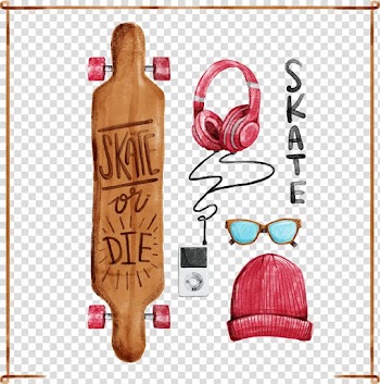 Watercolor painting Drawing Skateboard, Watercolor Skateboard transparent background PNG clipart