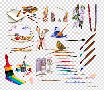 Watercolor painting Drawing Tool , Painting tools transparent background PNG clipart