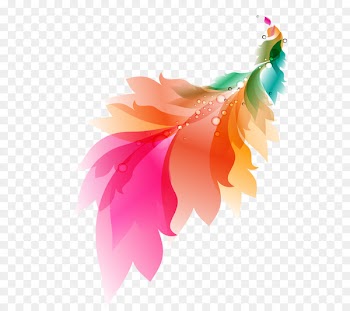 Watercolor painting Feather - Phoenix Color 