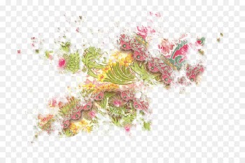 Watercolor painting Floral design Image Art - hanami frame 