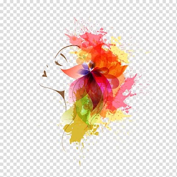 Watercolor painting Floral design Woman, design transparent background PNG clipart