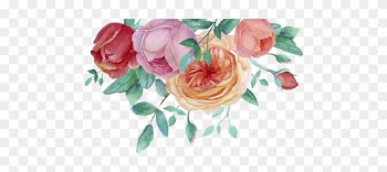 Watercolor Painting Flower Garden Roses - Watercolor Floral Frame Png
