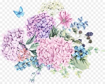 Watercolor Painting, Flower, Greeting Note Cards, Lilac PNG