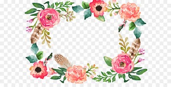 Watercolor painting Flower Illustration - Flower Border 