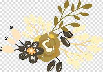 Watercolor painting Flower Logo, Watercolor floral decoration transparent background PNG clipart