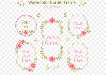 Watercolor painting Flower - Vector hand-painted flower label 